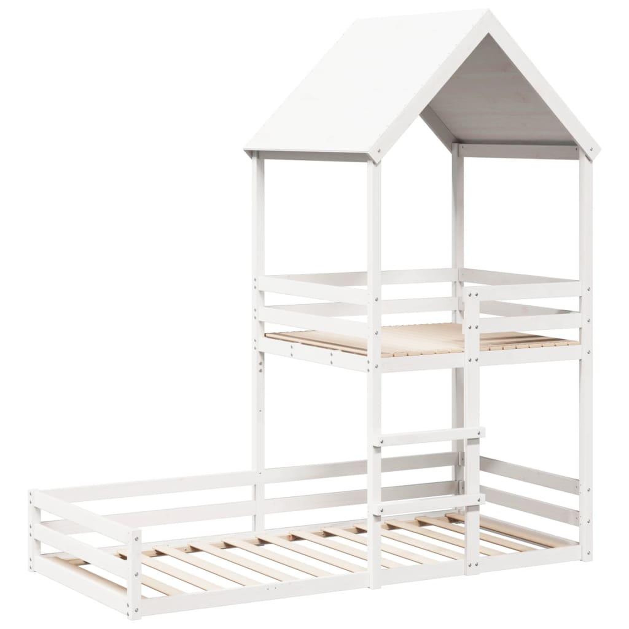 Voir la diapositive 3 : VIDAXL Lit superpose sans matelas blanc 90x200 cm bois de pin massif