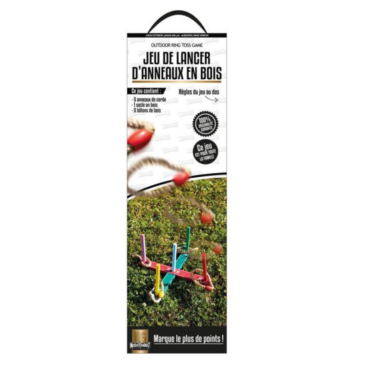 Paris Prix Jeu de Lancer d'Anneaux  Bois  42cm Multicolore