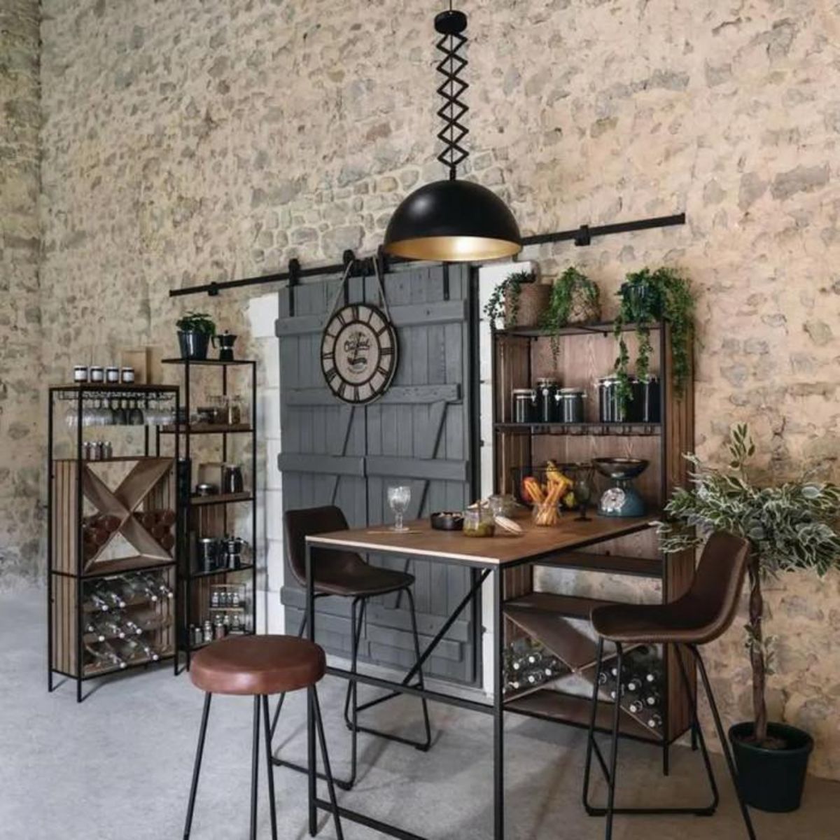 ATMOSPHERA Lampe Suspension en Métal  Lahti  51cm Noir