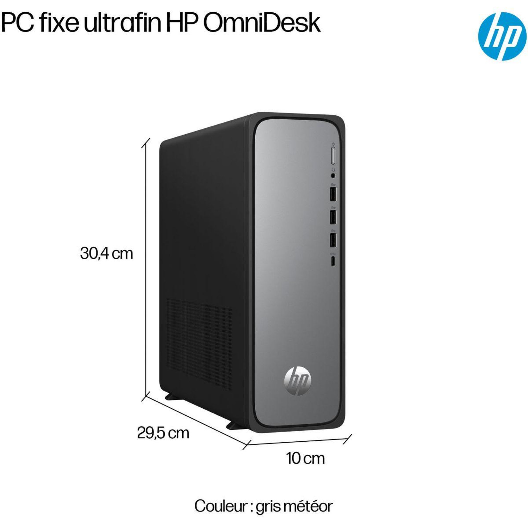 Voir la diapositive 3 : HP Unité centrale OmniDesk Slim DT S03-0033nf PC Intel 300 SSD 256 Go