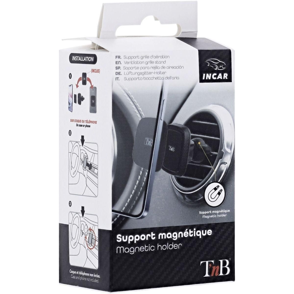 TNB Support smartphone pour grille d'aération carbone noir