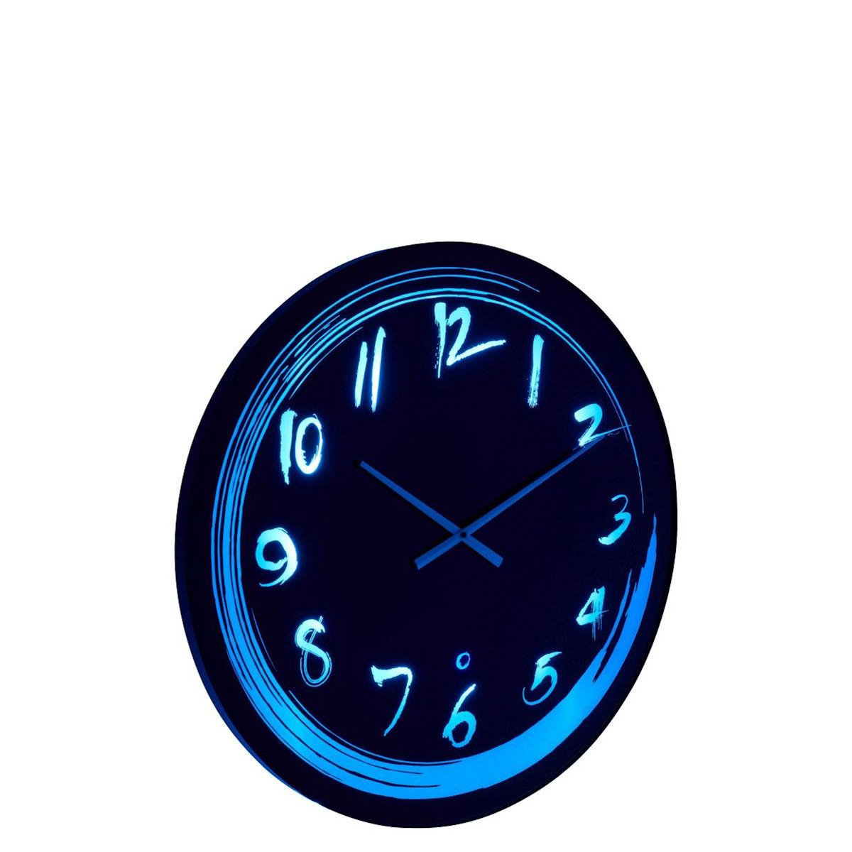 Paris Prix Horloge Murale à LED  Juanita  70cm Noir & Bleu