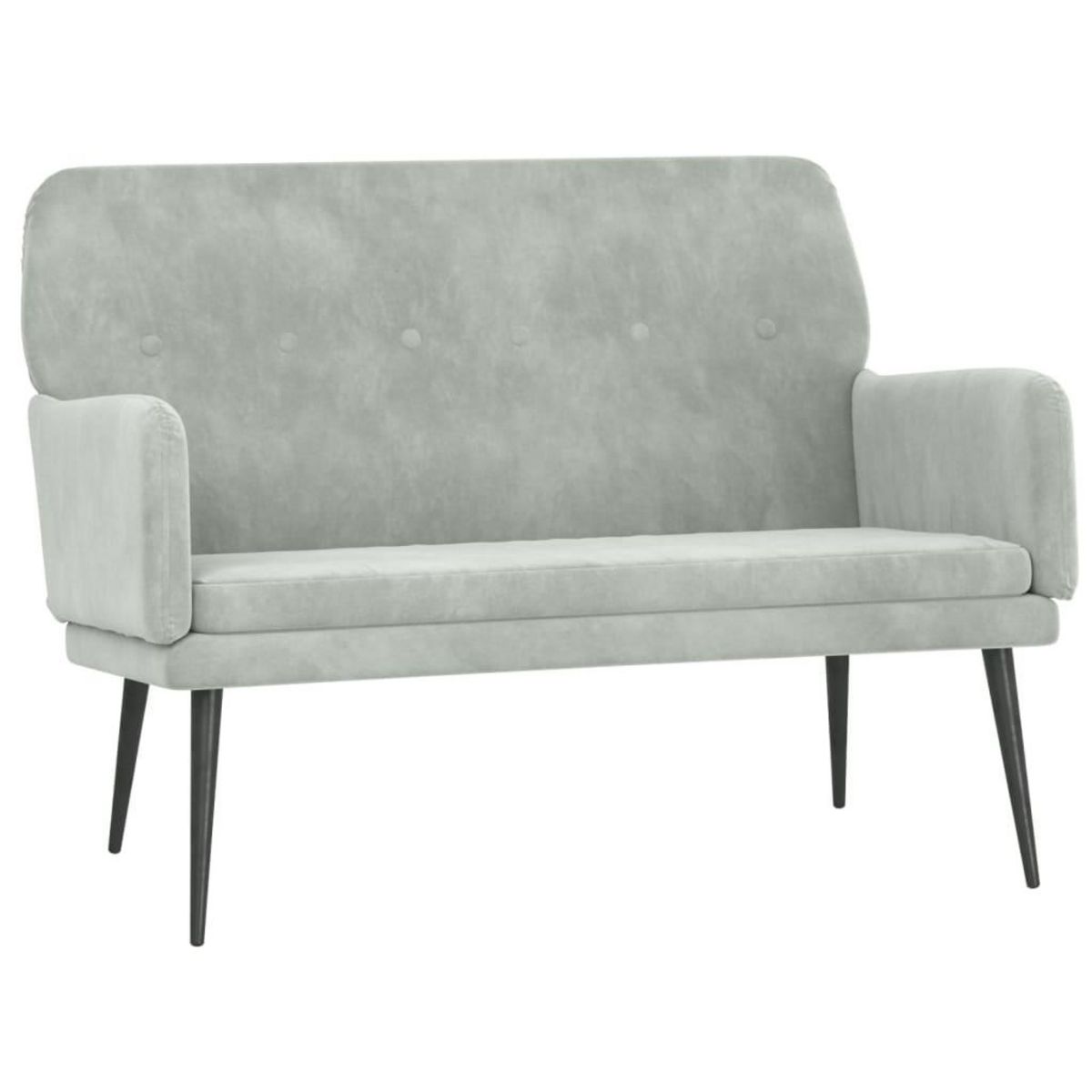 VIDAXL Banc Gris clair 108x79x79 cm Velours