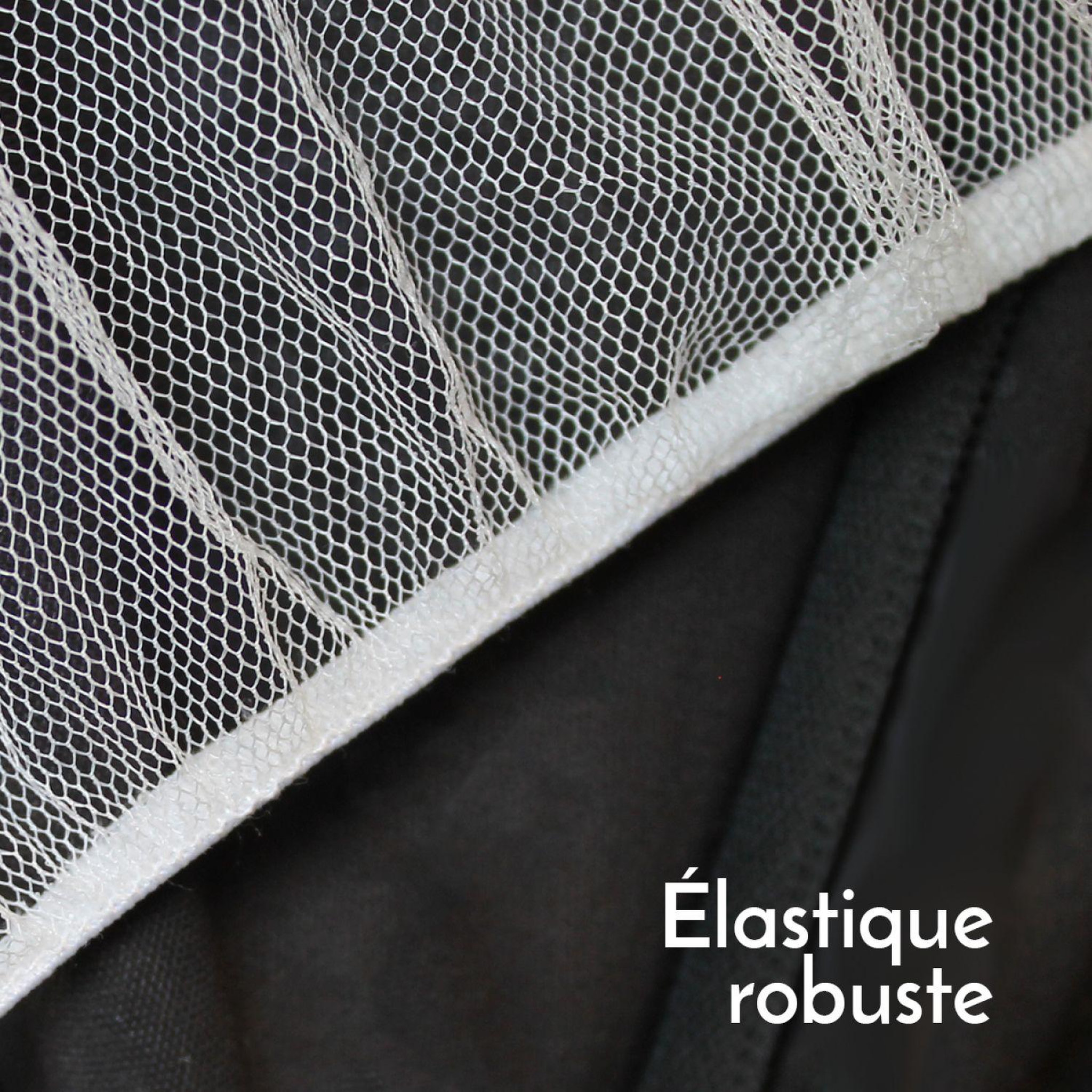 Voir la diapositive 2 : Monsieur Bébé Lot de 5 moustiquaires universelles pour poussette et landau - Blanc transparent