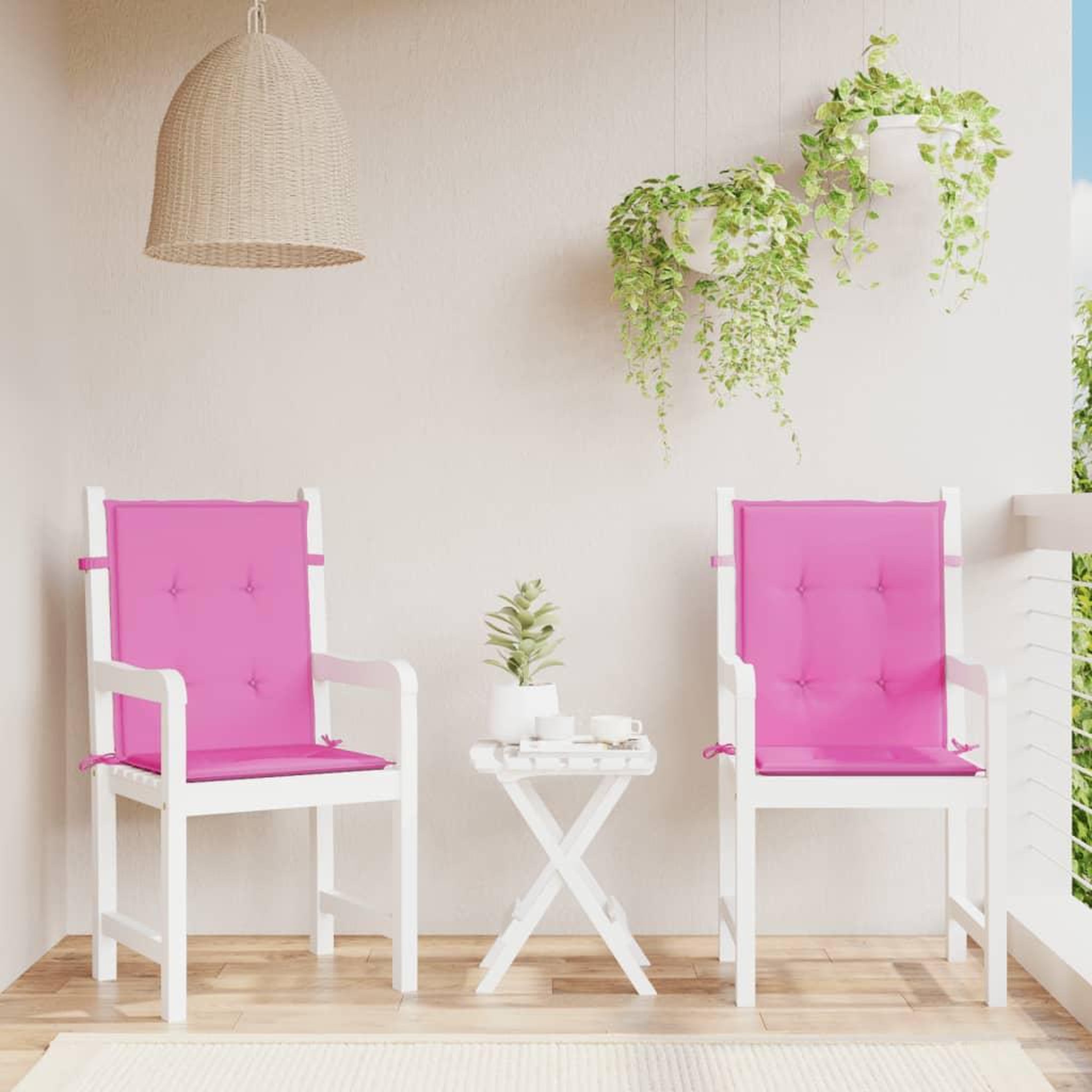 VIDAXL Coussins de chaise a dossier bas lot de 2 rose tissu