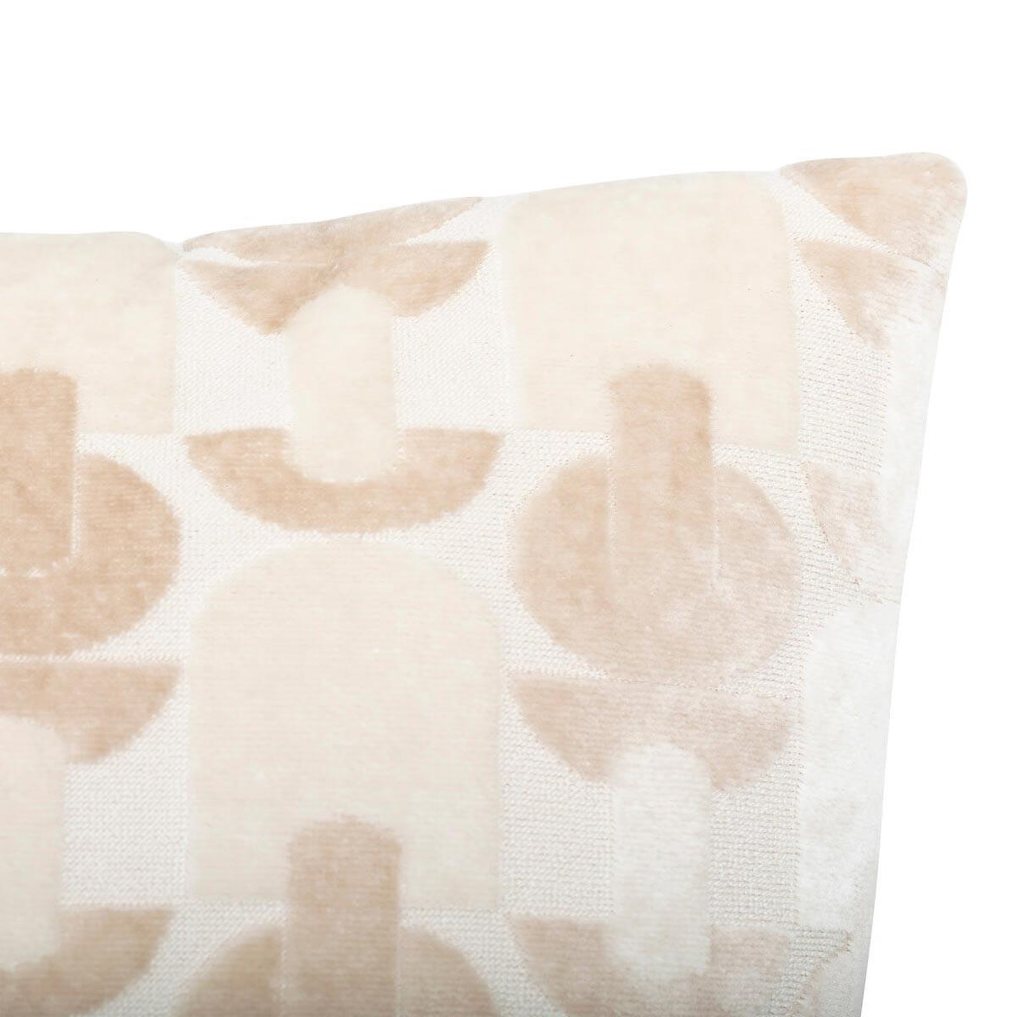 Voir la diapositive 2 : ATMOSPHERA Coussin jacquard en velours  luna  40x40cm beige lin