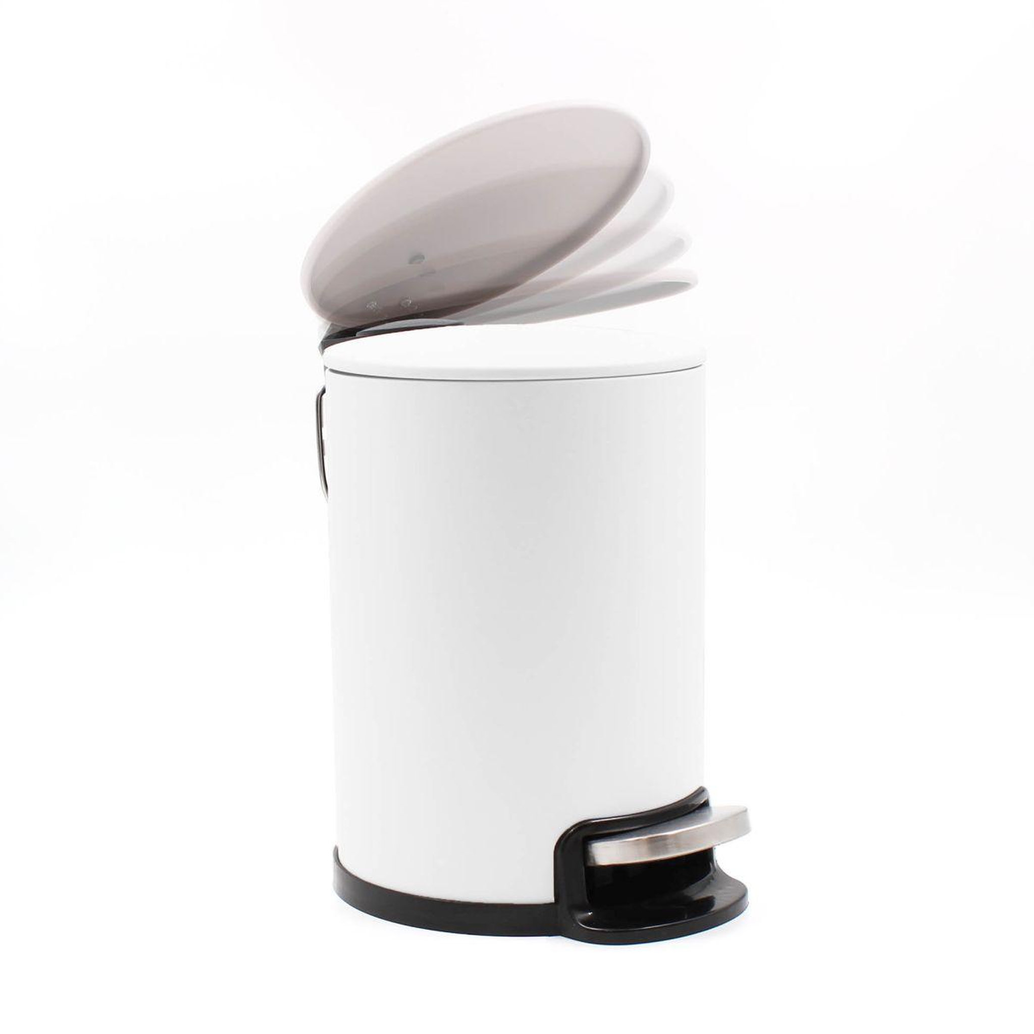 Voir la diapositive 3 : Douceur d'Intérieur Poubelle de salle de bain en métal  metaline  3l blanc