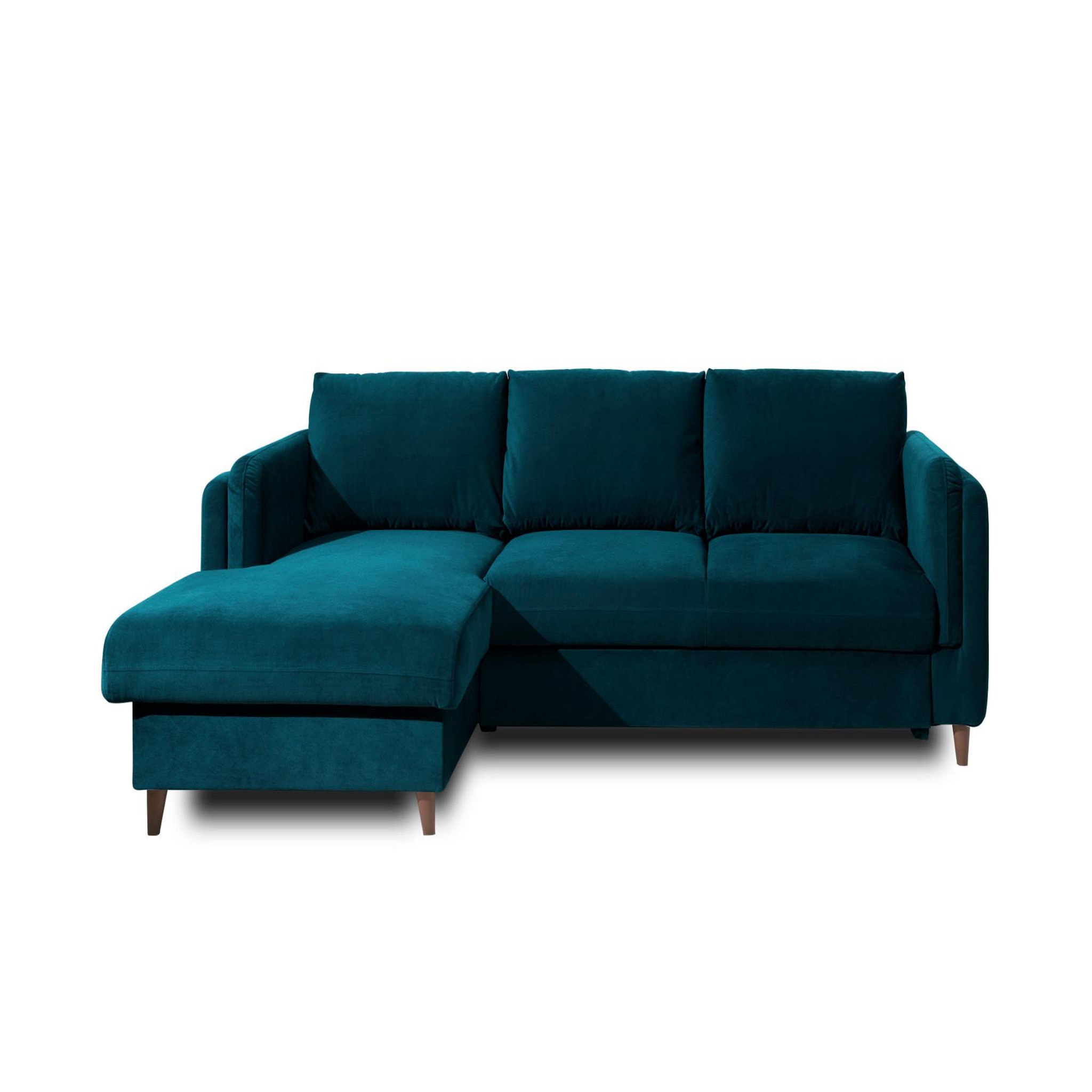 Voir la diapositive 1 : BEST MOBILIER Brooke - canapé d'angle gauche - convertible avec coffre - 4 places - en velours