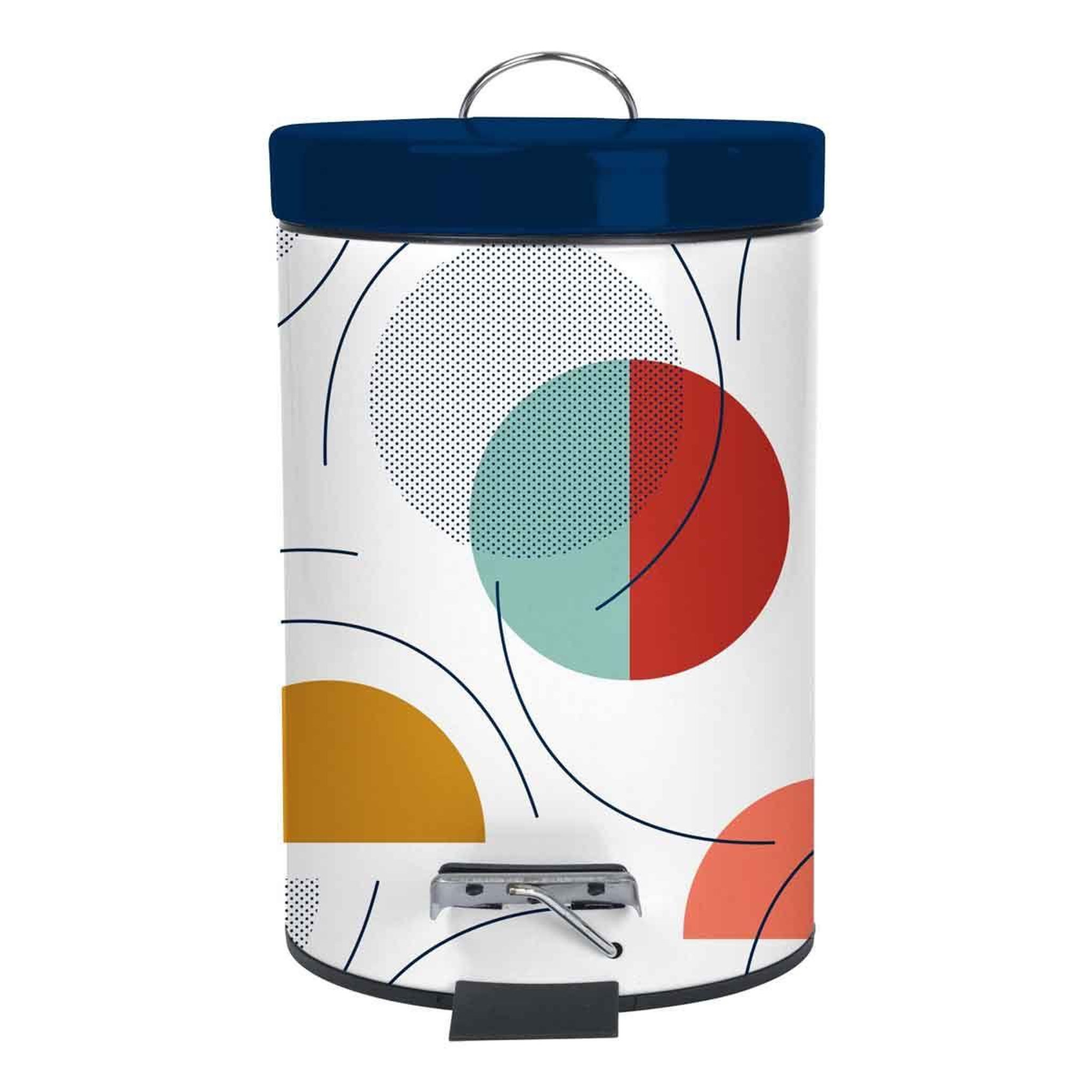 Voir la diapositive 2 : Douceur d'Intérieur Poubelle de salle de bain  color pop  3l bleu