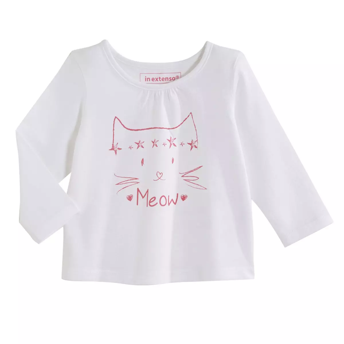 IN EXTENSO Tee-shirt chat manches longues bébé fille