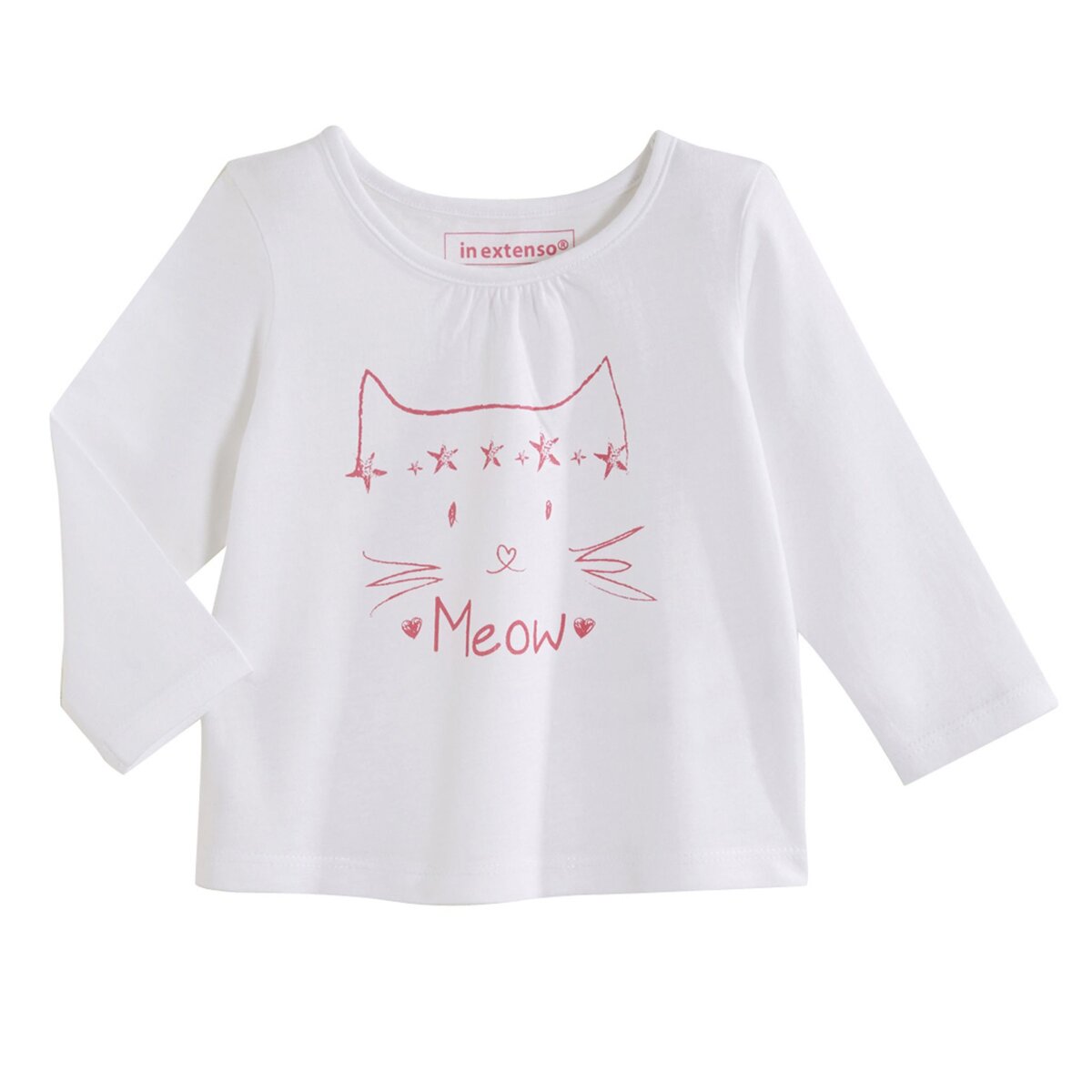 IN EXTENSO Tee-shirt chat manches longues bébé fille