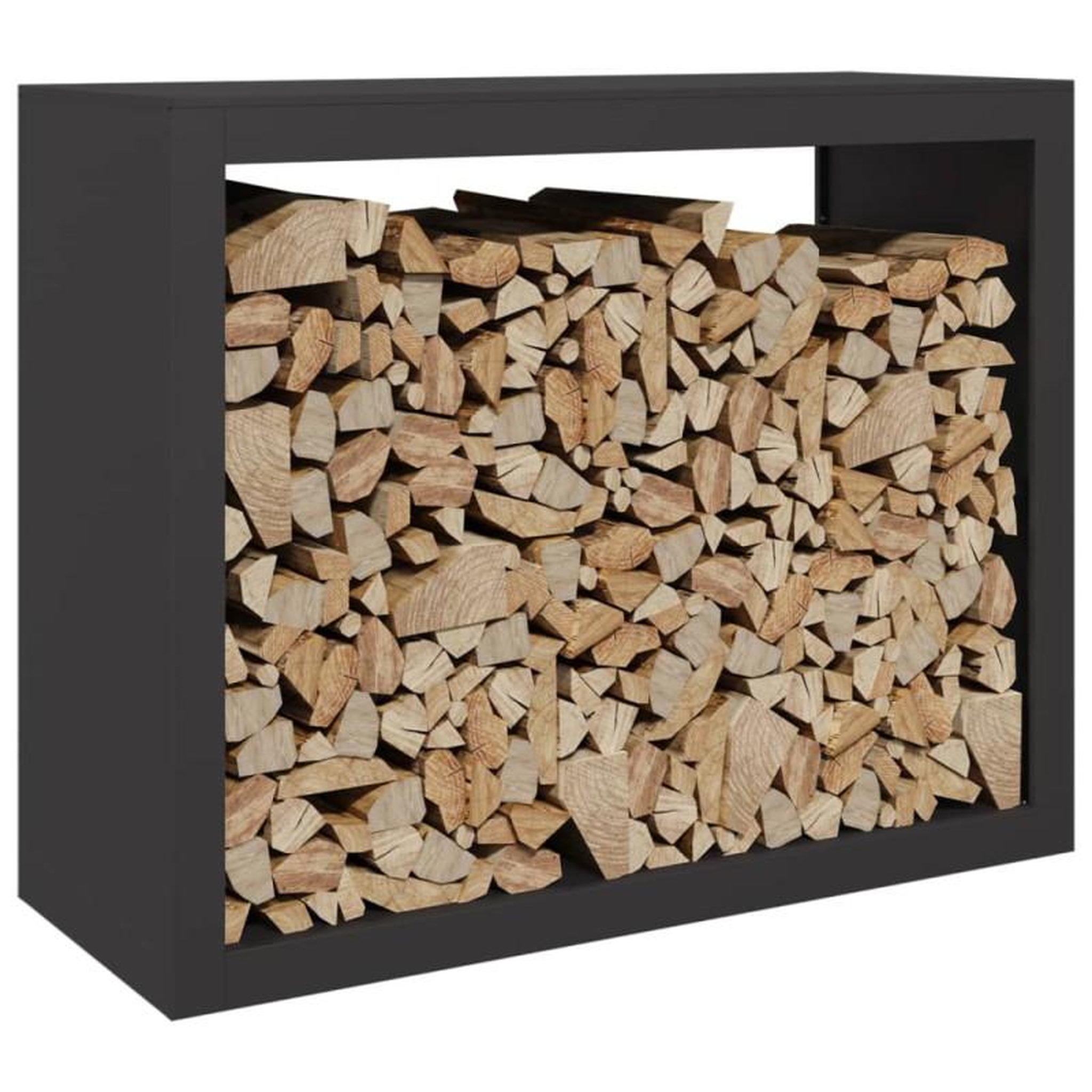 Voir la diapositive 3 : VIDAXL Portant de bois de chauffage noir 100x40x80 cm acier