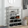 Voir la diapositive 3 : VIDAXL Etagere a chaussures gris beton 80x30x98 cm bois d'ingenierie