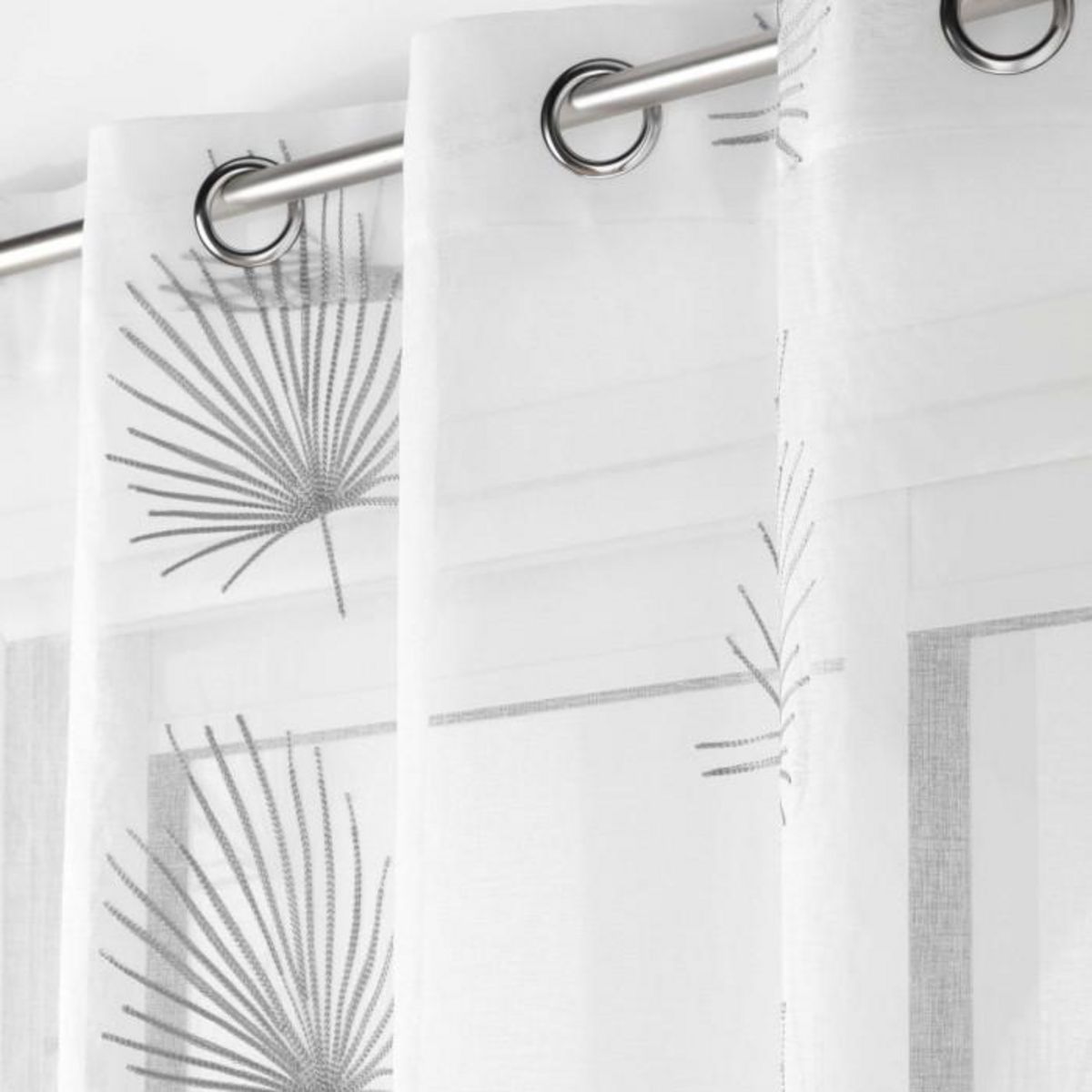 Paris Prix Rideau Voilage à Œillets  Palmaris  140x240cm Gris