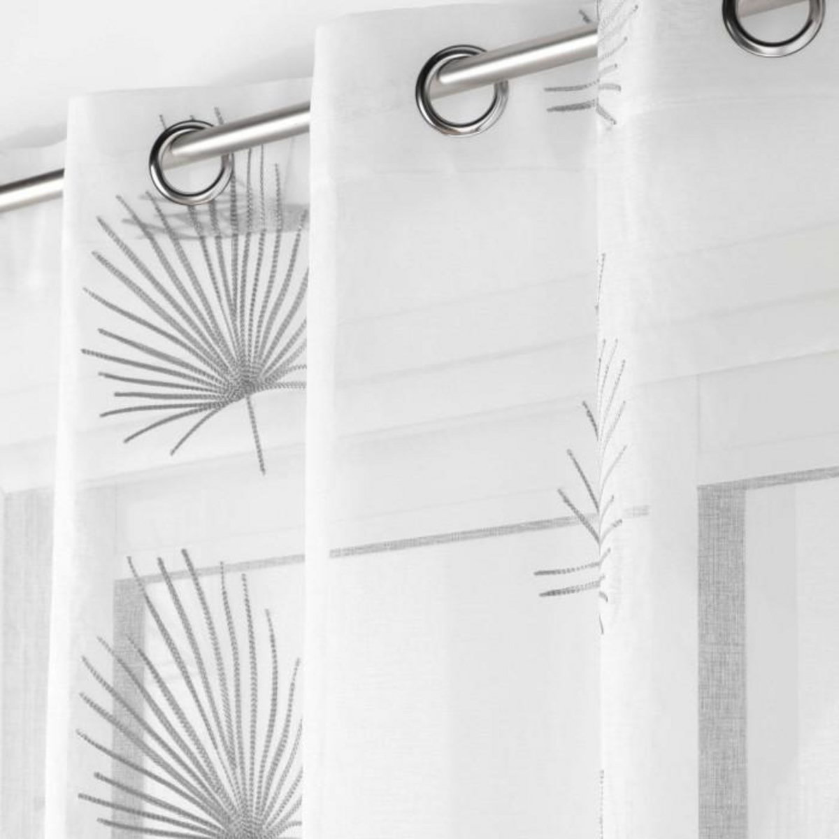 Paris Prix Rideau Voilage à Œillets  Palmaris  140x240cm Gris