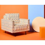 LISA DESIGN Charlie - fauteuil motif graphique en tissu. Coloris disponibles : Bicolore