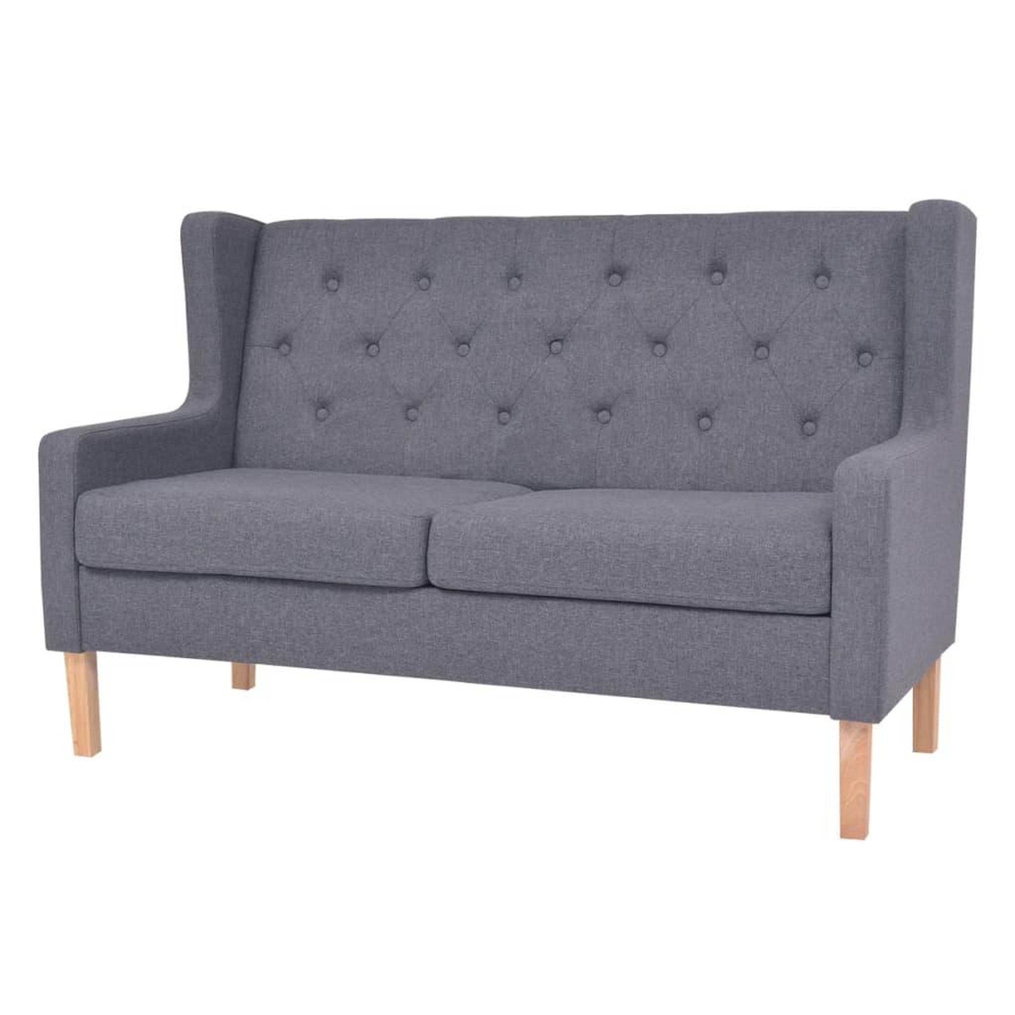 Voir la diapositive 1 : VIDAXL Canape a 2 places Tissu Gris