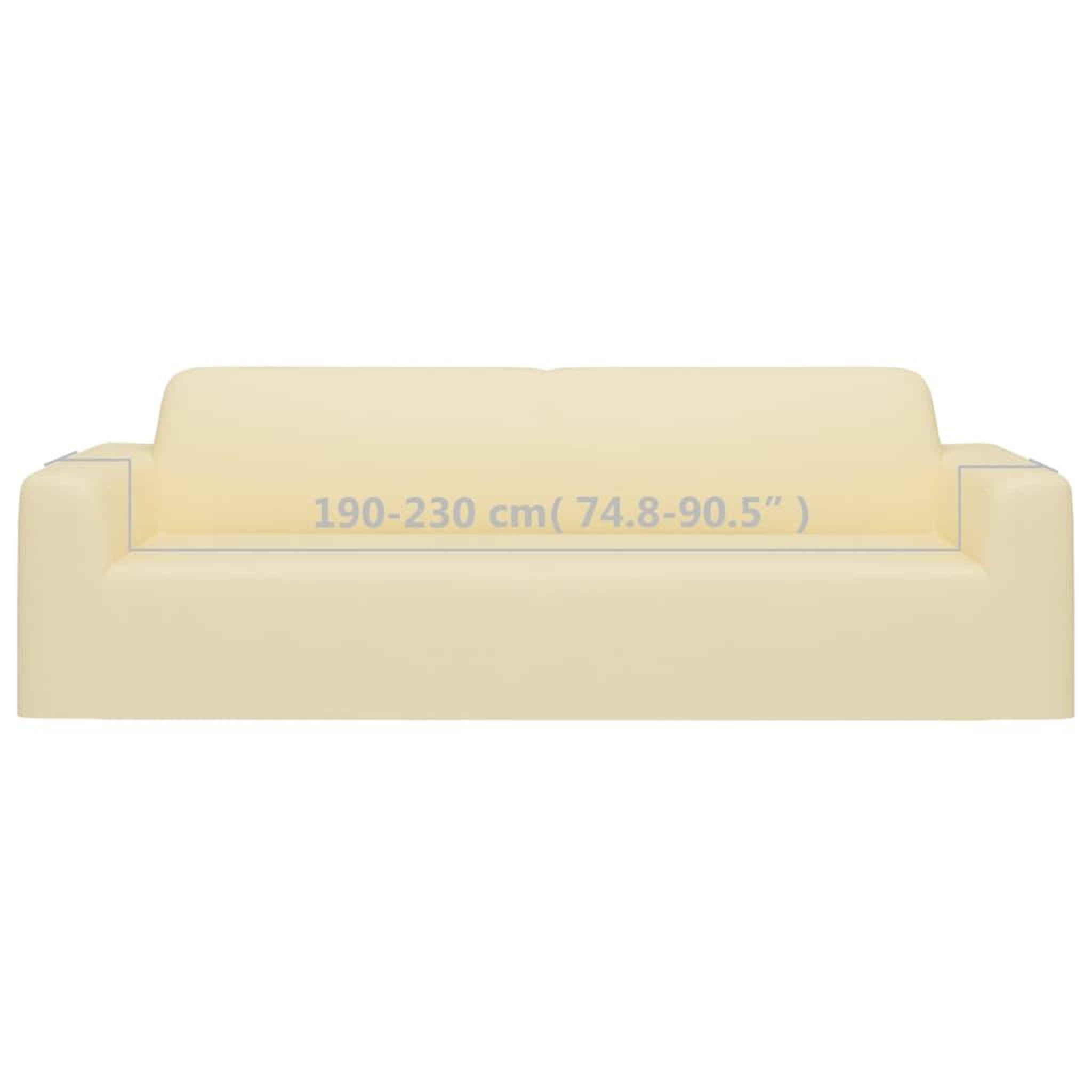 Voir la diapositive 6 : VIDAXL Housse extensible de canape 3 places Creme Jersey de polyester