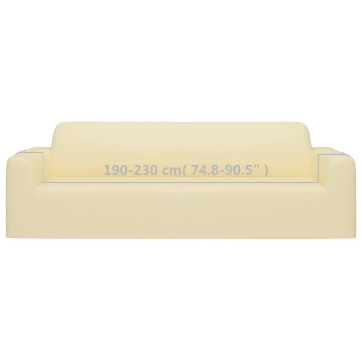 VIDAXL Housse extensible de canape 3 places Creme Jersey de polyester