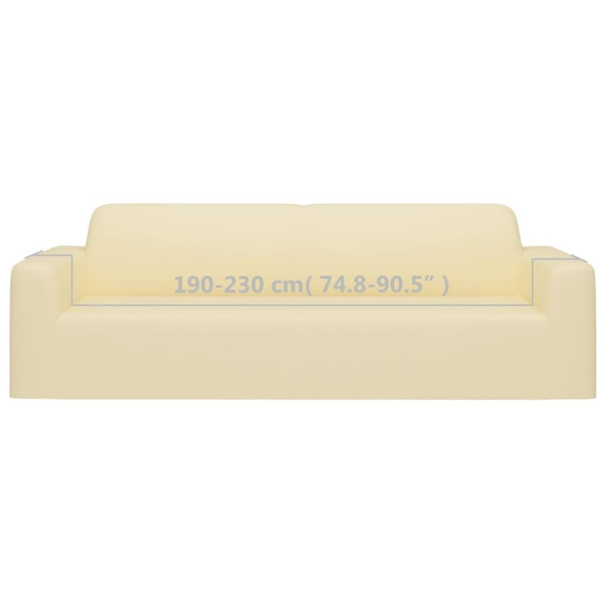 VIDAXL Housse extensible de canape 3 places Creme Jersey de polyester