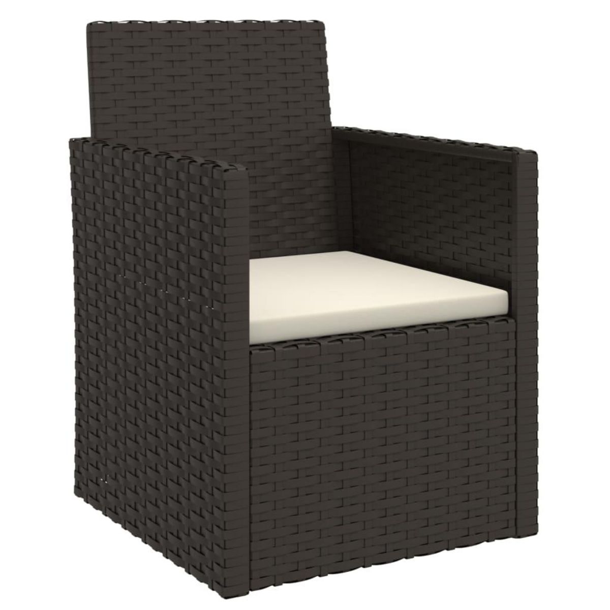 VIDAXL Fauteuil de jardin avec coussin Noir Resine tressee