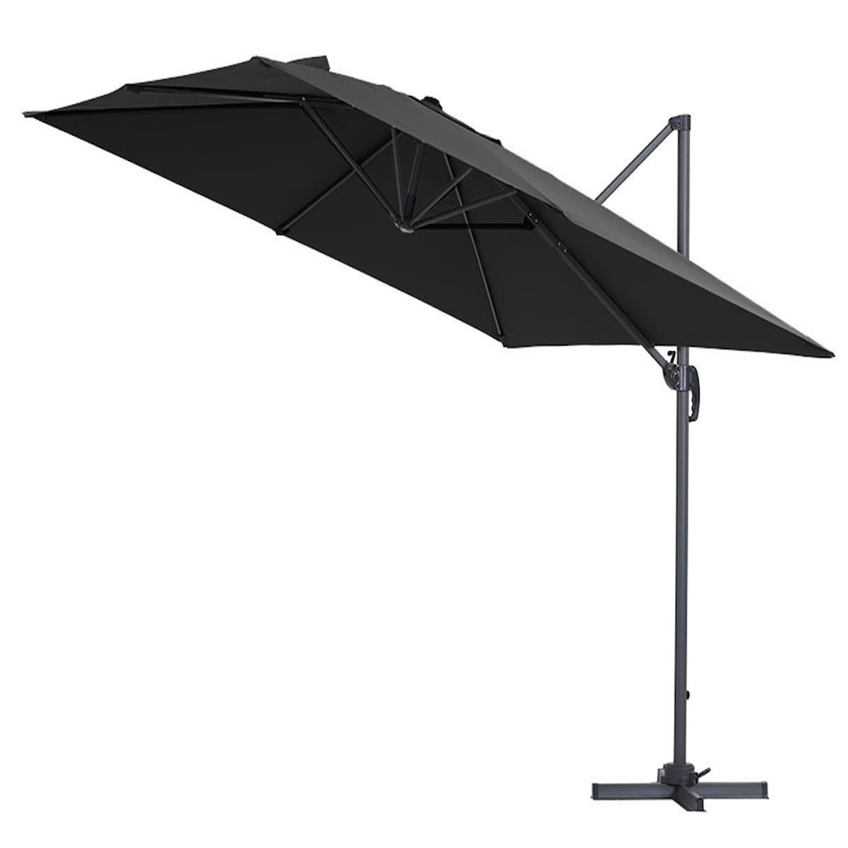 Habitat et Jardin Parasol jardin déporté alu  Sun 3  3 x 3 m - Noir