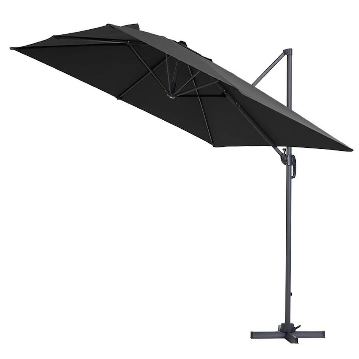 Habitat et Jardin Parasol jardin déporté alu  Sun 3  3 x 3 m - Noir