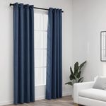 VIDAXL Rideaux occultants Aspect lin avec œillets 2 pcs Bleu 140x245cm