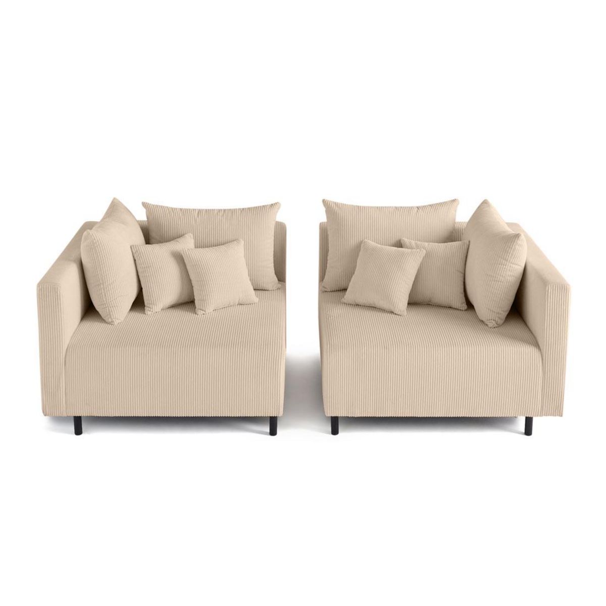 LISA DESIGN Edinburg - canapé modulable 2 places - en velours côtelé