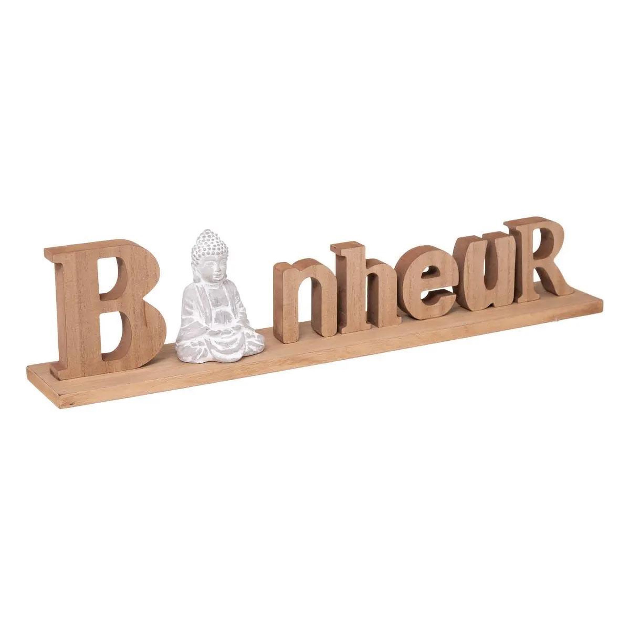 ATMOSPHERA Mot déco à poser  bouddha  52cm beige & blanc