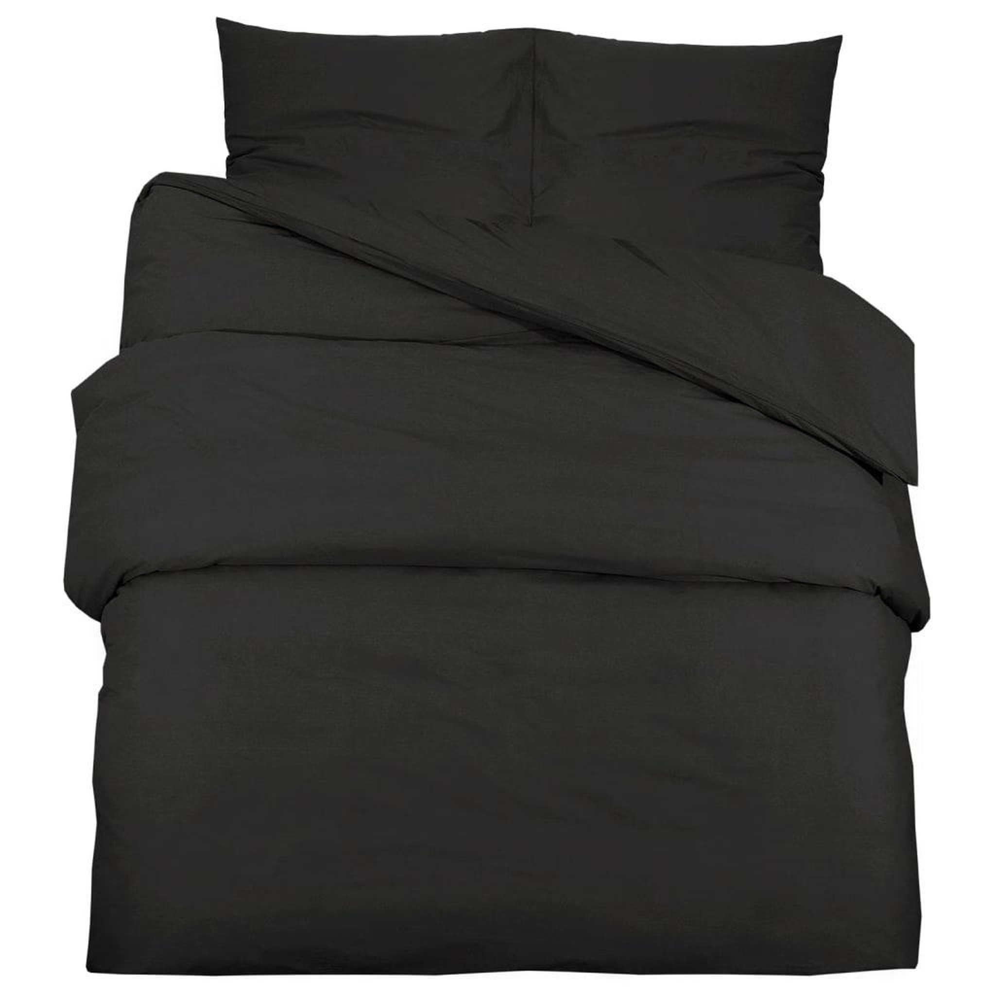Voir la diapositive 2 : VIDAXL Ensemble de housse de couette Noir 200x220 cm Microfibre legere