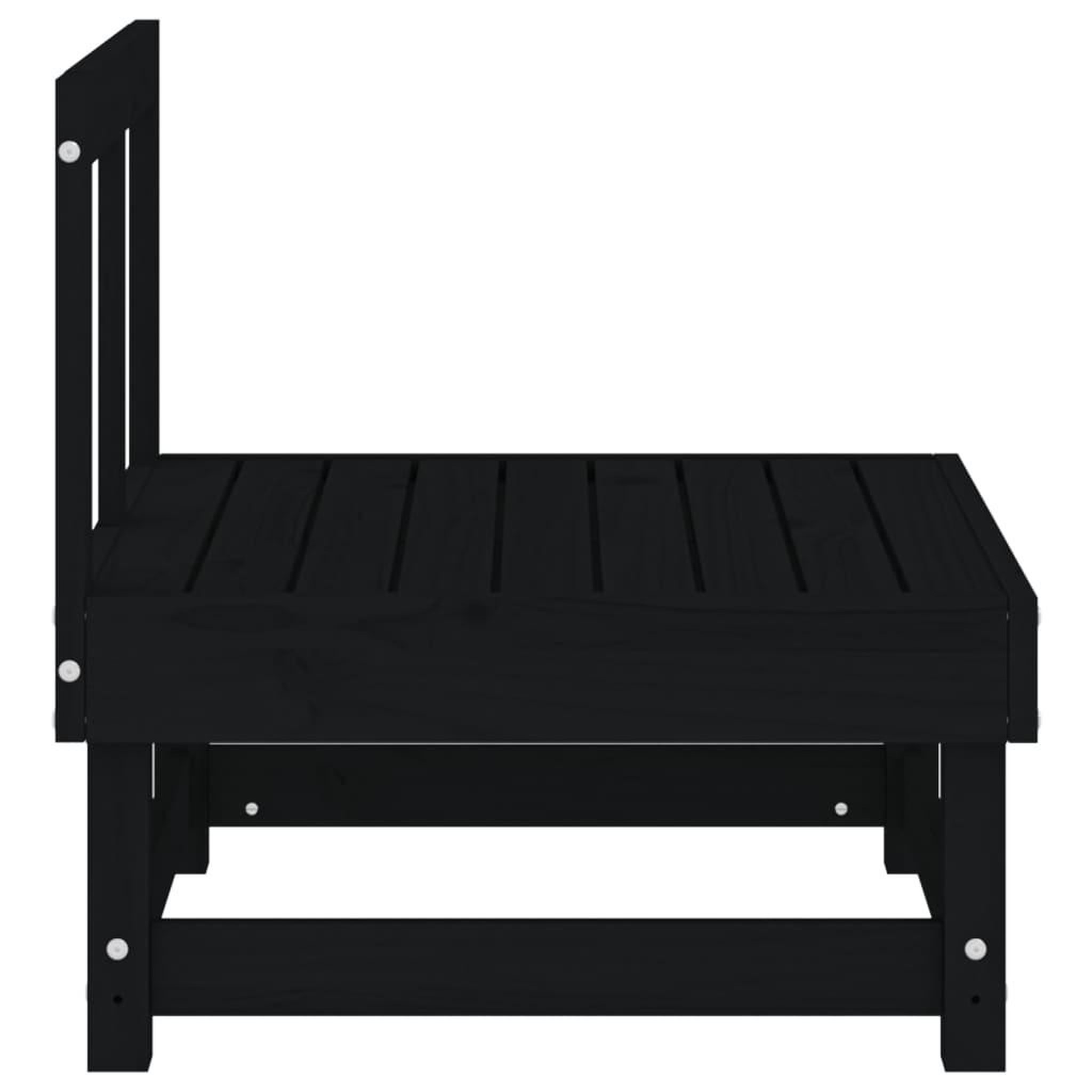 Voir la diapositive 5 : VIDAXL Canapes centraux de jardin 2 pcs noir bois de pin massif