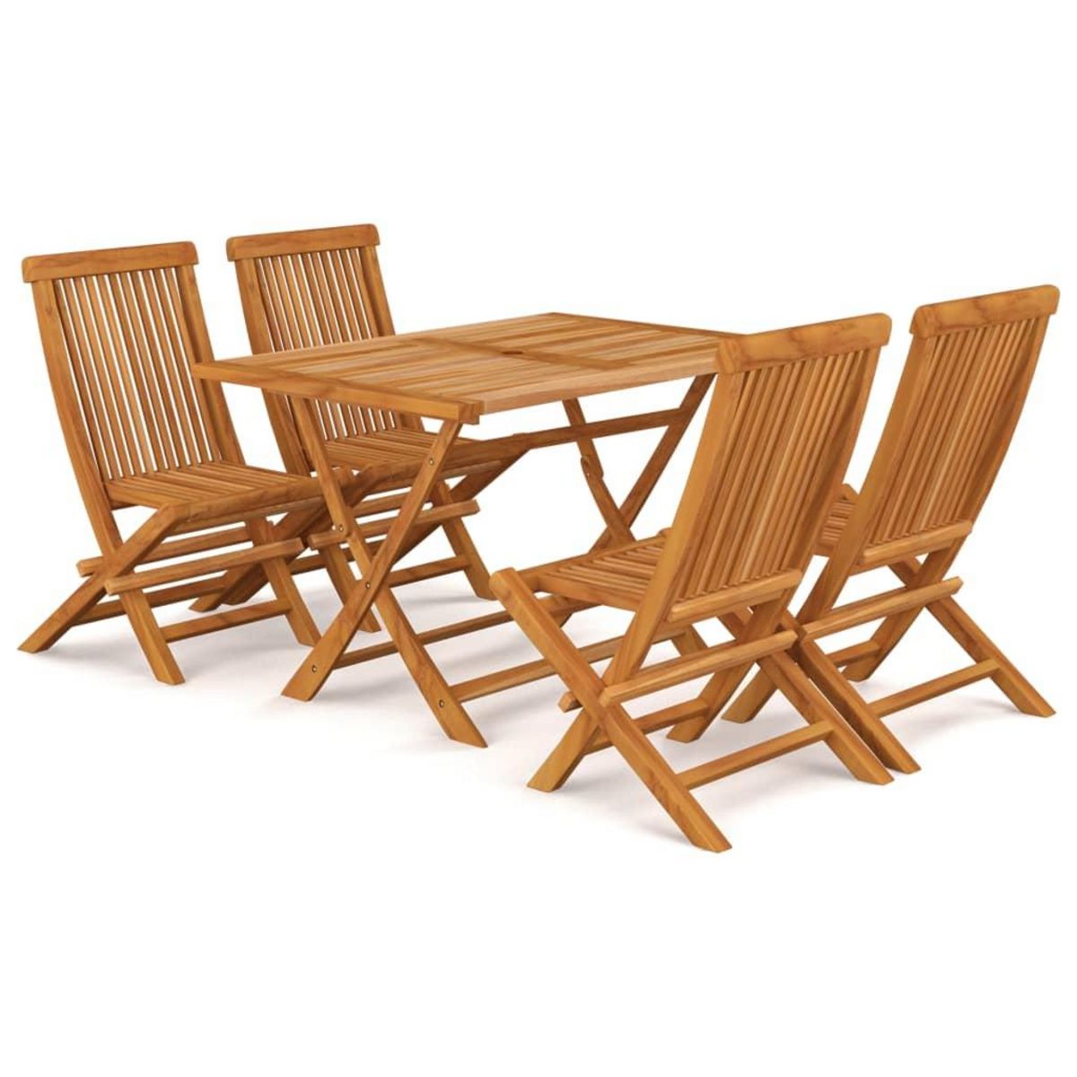 VIDAXL Ensemble a manger de jardin 5 pcs Bois de teck massif