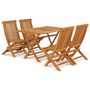 Voir la diapositive 2 : VIDAXL Ensemble a manger de jardin 5 pcs Bois de teck massif