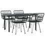 Voir la diapositive 3 : VIDAXL Ensemble a manger de jardin 5 pcs Noir Resine tressee