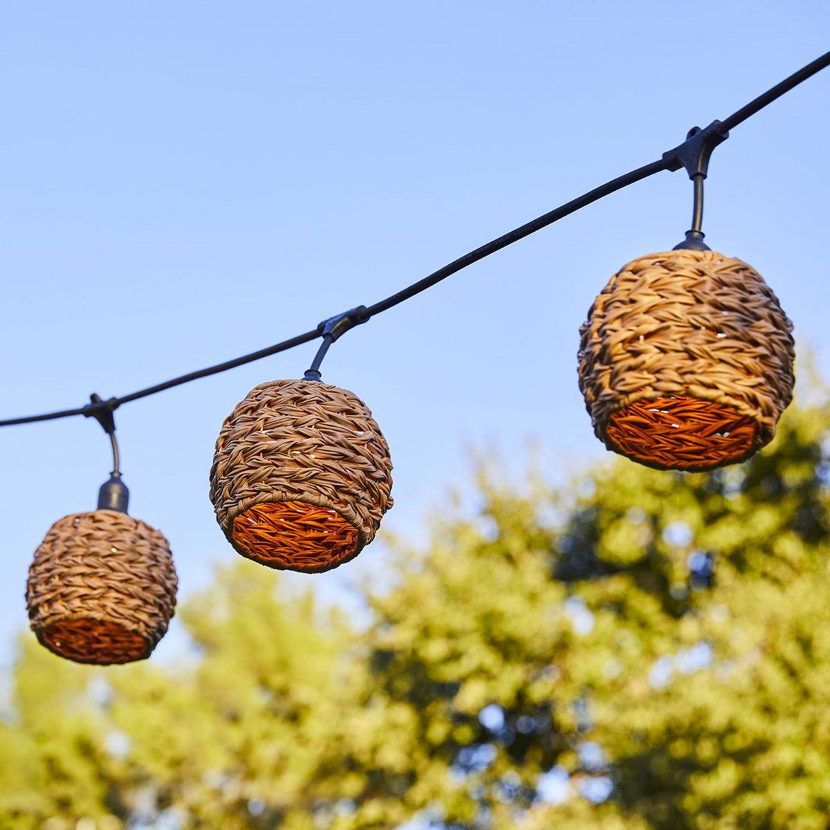 Lumisky Guirlande lumineuse raccordable PINE Marron Poly rotin 6m