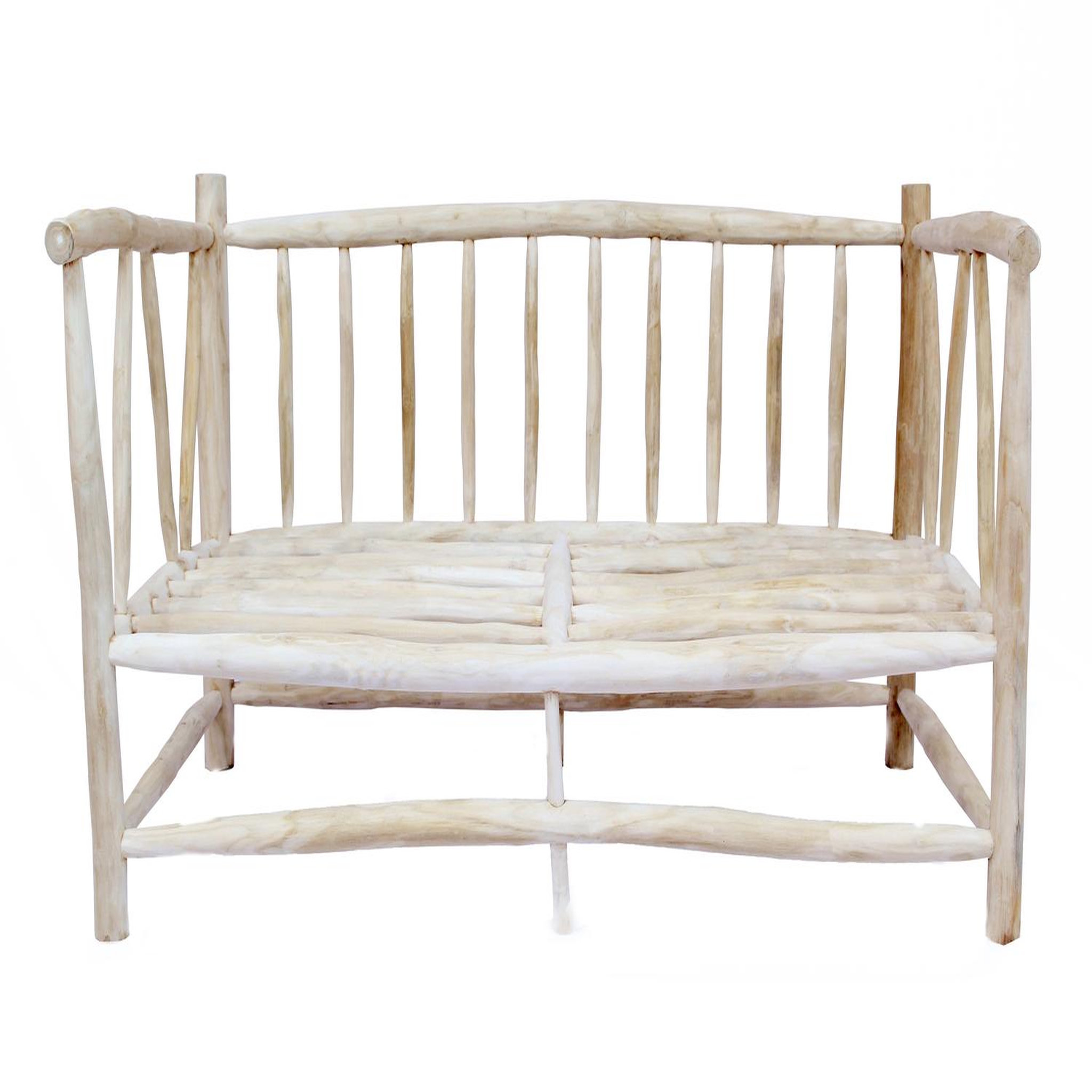 Voir la diapositive 4 : CONCEPT USINE Fauteuil 2 personnes en teck avec coussin gris moa
