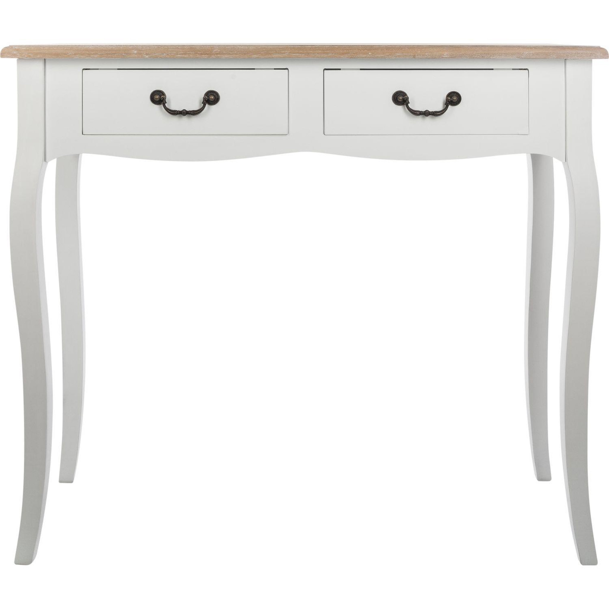 Voir la diapositive 2 : ATMOSPHERA Console chrysa - 2 tiroirs - blanc et bois