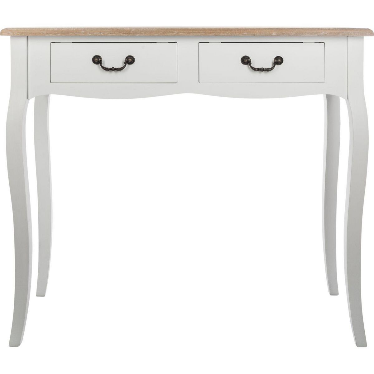 ATMOSPHERA Console Chrysa - 2 tiroirs - Blanc et Bois