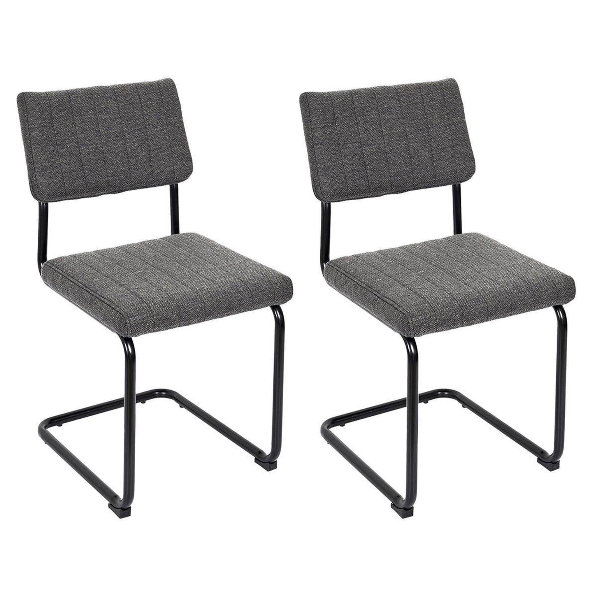 The Home Deco Factory Lot de 2 chaises  alban  84cm gris chiné