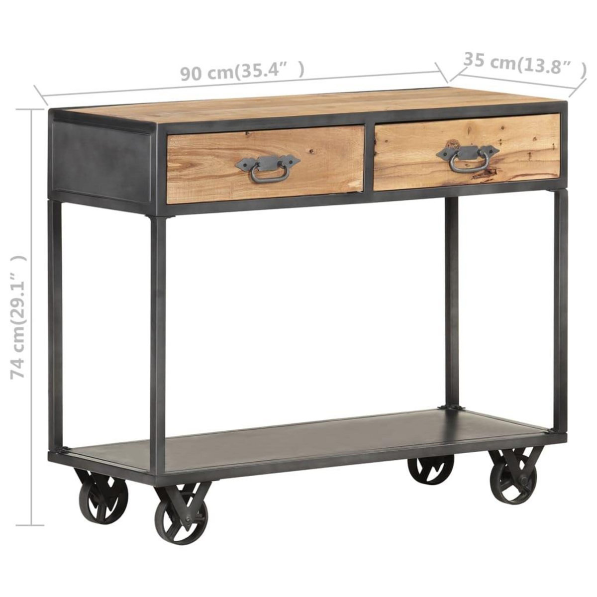 VIDAXL Table console 90x35x74 cm Bois de recuperation massif