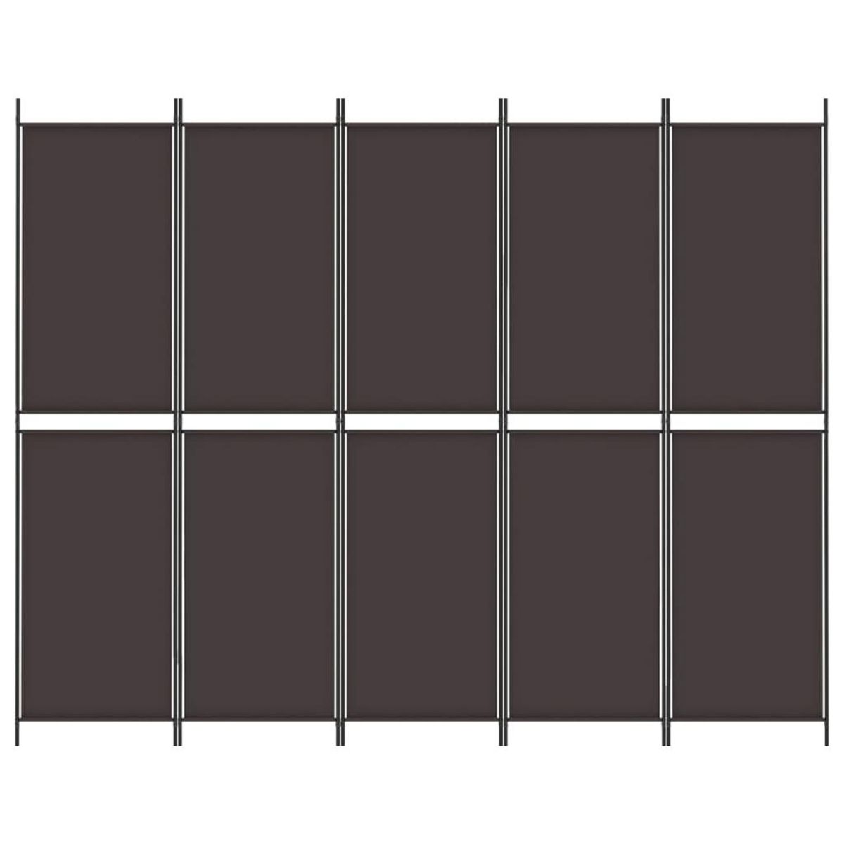 VIDAXL Cloison de separation 5 panneaux Marron 250x200 cm Tissu