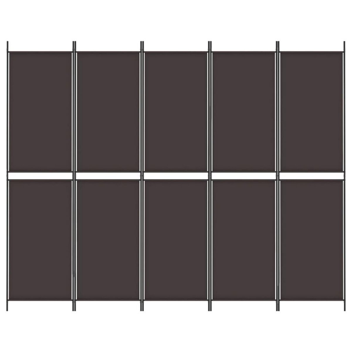 VIDAXL Cloison de separation 5 panneaux Marron 250x200 cm Tissu