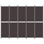 Voir la diapositive 3 : VIDAXL Cloison de separation 5 panneaux Marron 250x200 cm Tissu