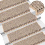 VIDAXL Tapis d'escalier autocollants 15 pcs 65x21x4 cm Beige clair