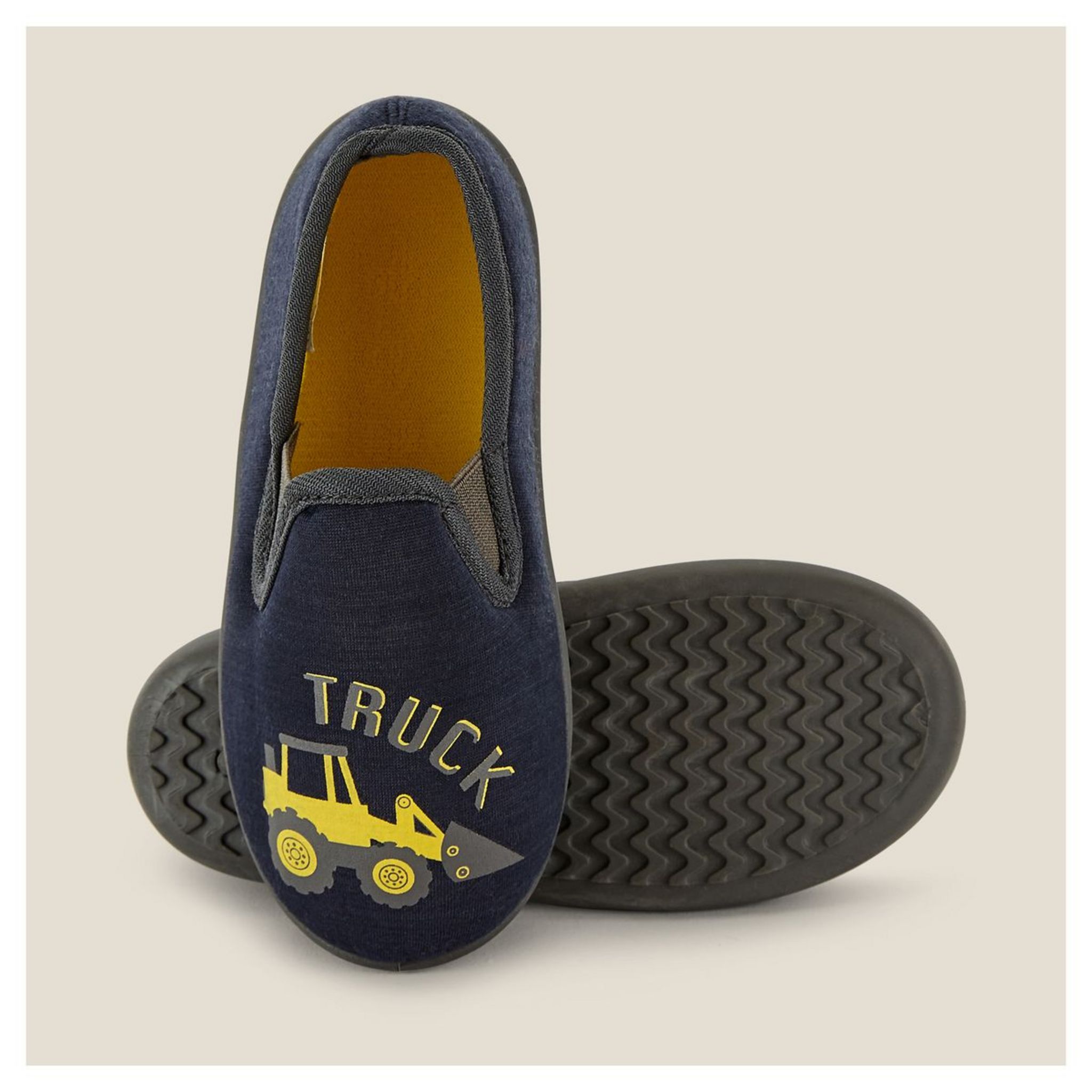Chaussons Garçon Motif Tracteur - Coton, Fermeture Velcro, Semelle Souple Beck