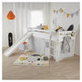 Voir la diapositive 3 : HomeStyle4U Lit enfant lit mezzanine superposés 90x200 cm blanc