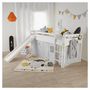 Voir la diapositive 3 : HomeStyle4U Lit enfant lit mezzanine superposés 90x200 cm blanc