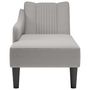 Voir la diapositive 4 : VIDAXL Fauteuil long avec accoudoir droit gris nuage tissu