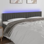 VIDAXL Tete de lit a LED Gris fonce 200x5x78/88 cm Velours
